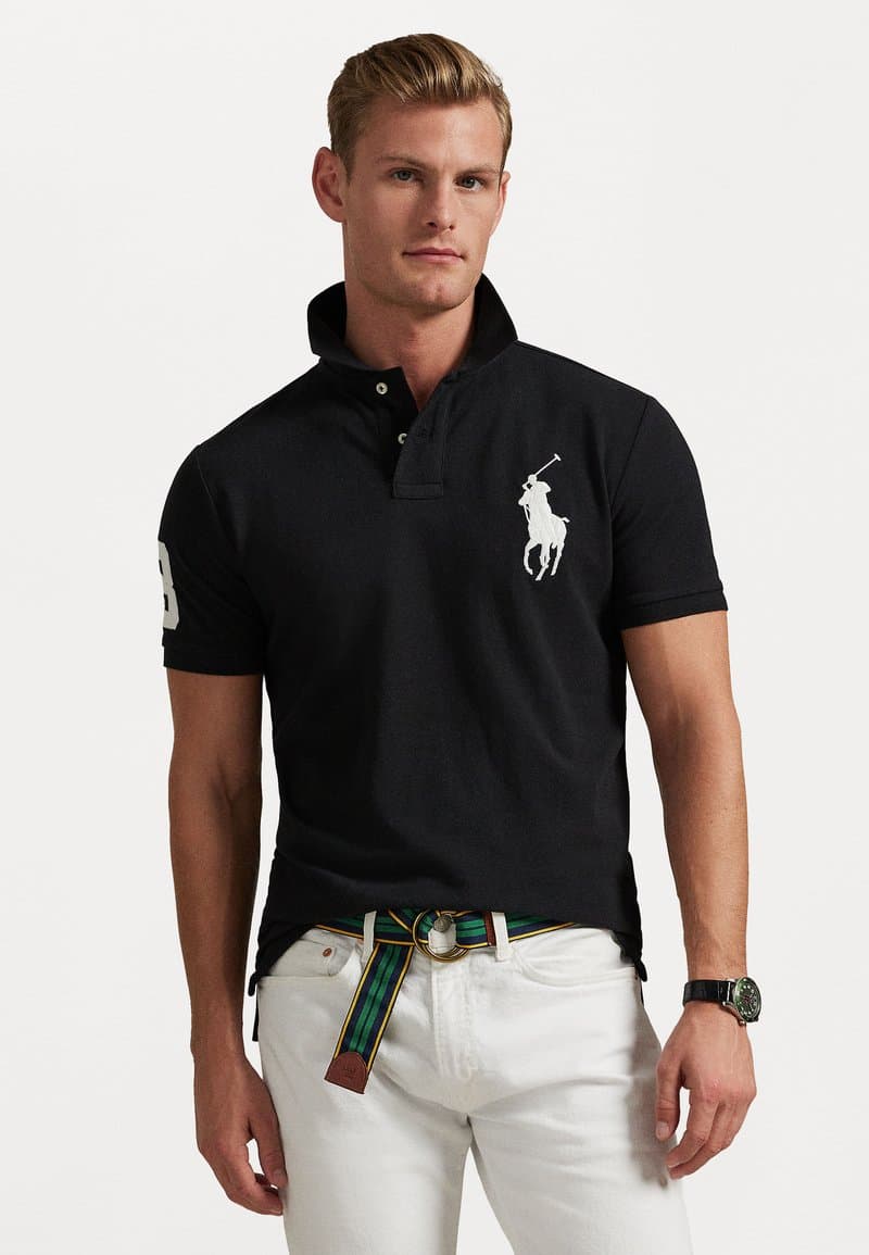 CUSTOM SLIM FIT BIG PONY MESH POLO SHIRT